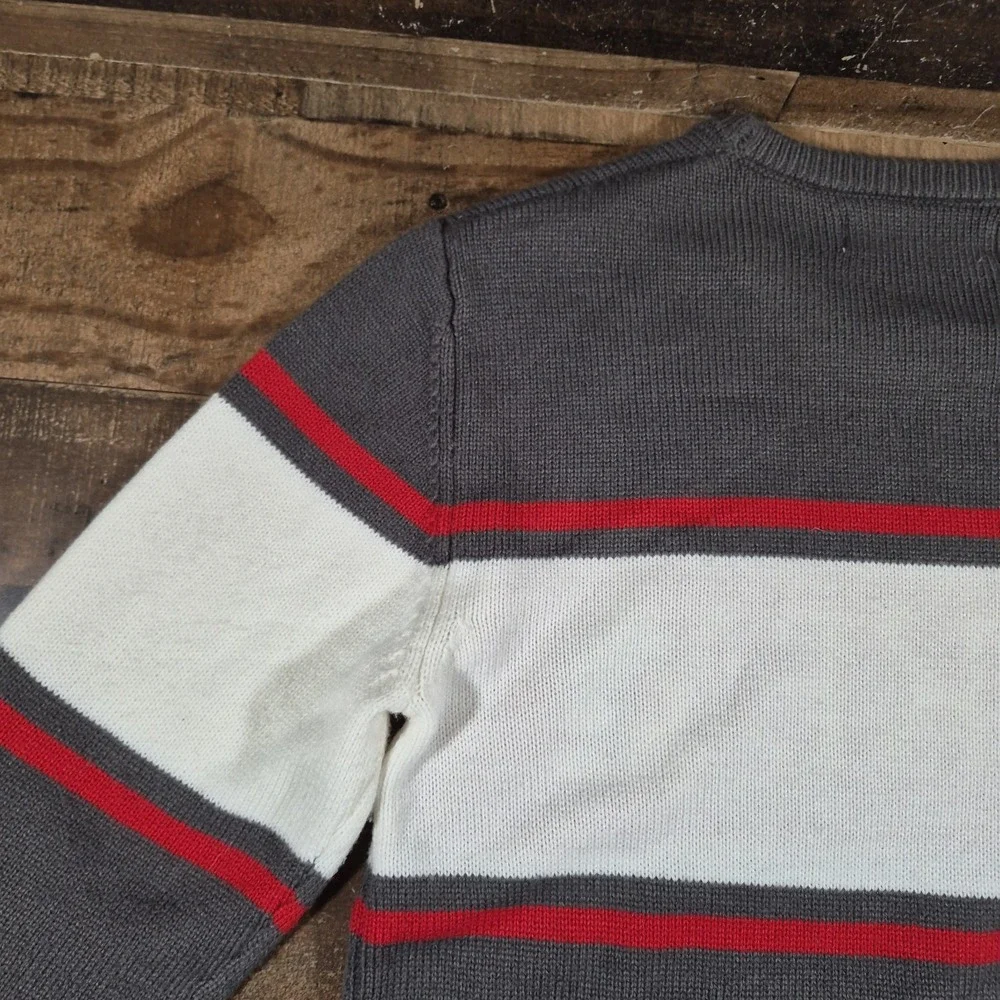 Disney Mickey Mouse Sweater Mens Medium Gray Varsity Block Embroidered Park